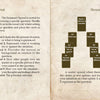 Two pages from "The Chronicles of Destiny Fortune Cards" by Schiffer Publishing, Ltd. show tarot spreads: the Summary Spread’s card positions and meanings on the left, and the Alternate Pathways Spread with diagram and instructions on the right.