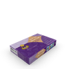 A purple rectangular box labeled "The Egyptian Lenormand" by Schiffer Publishing, Ltd. with gold and blue accents rests on a white surface, displaying ancient Egyptian tarot artwork and card images along the side.