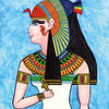 A vibrant depiction from The Egyptian Lenormand by Schiffer Publishing, Ltd. shows an Egyptian goddess in profile with a cobra headdress and ankh, on a blue background labeled “GODDESS” below and “29, AS” above.