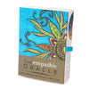 The Empathic Oracle by Schiffer Publishing, Ltd. is a colorful card deck designed to help manage emotions and enhance empathy, featuring vibrant leaf-pattern artwork on a bright blue background.