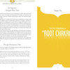 In Sacred Mysteries by Schiffer Publishing, Ltd., one page offers Tantric guidance and an introduction to caring for your chakra oracle deck; the opposite, sunburst-yellow page announces Chapter One—Muladhara, the Root Chakra.
