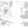 Diagram from "B-25 Mitchell, Vol. 1: The A through D Models in World War II" by Schifferbooks shows labeled parts such as cockpit, gunner positions, bomb bay, escape hatch, and includes fuselage station and cross-section diagrams.