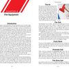 A book spread from Schiffer Publishing's "Maritime Firefighting" shows Chapter 8: Fire Equipment, with red graphics. The left page introduces maritime fire safety; the right details axes, entry suits, flash hoods, and proximity suits.