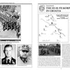 A two-page spread from Schiffer Publishing, Ltd.'s "11th Waffen-SS Freiwilligen Panzergrenadier Division 'Nordland'" shows Nazi officers, marching troops, a Croatia map, wartime photos, and division history from WWII.