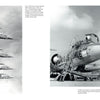 A black-and-white survey from Schiffer Publishing, Ltd. shows five F-104 Starfighter jets in formation next to an interceptor on the tarmac with crew and another jet in the background.