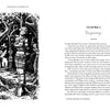 A black and white illustration from "John Willie" by Schiffer Publishing, Ltd. shows a woman bound to a tree in a forest, appearing with chapter 1, "Beginnings," and text about John Alexander Scott Coutts.