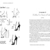 A two-page spread from Schiffer Publishing, Ltd.’s "John Willie": the left shows diagrams analyzing foot angles and the math of a six-inch heel; the right introduces Chapter 4, referencing fetish artist John Willie.