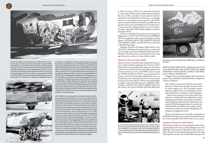 Nose Art of the 5th Air Force: Pin-Ups and More, 1942–1947 from Schifferbooks features WWII-era B-24s with nose art like 'Last Horizon,' plus historic black-and-white photos and text on crews and aircraft service histories.