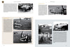 Two pages from "Nose Art of the 5th Air Force: Pin-Ups and More, 1942–1947" by Schifferbooks show WWII bomber nose art with shark mouths, caricatures, crew portraits, and detailed historical captions in black-and-white photos.