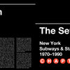 A black background with white text introduces New York Subways and Stations, 1970–1990 by Schiffer Publishing, Ltd., featuring subway icons on the left and colorful icons with graffiti subway cars for CHAPTER 1: The Seventies on the right.