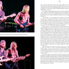 Two photos capture three smiling musicians onstage, channeling Deep Purple’s energy—two in front (one in a black hat), drummer behind—bathed in vibrant lights. From "Seven Decades of Deep Purple" by Schiffer Publishing, Ltd.