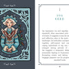 An illustrated card from the Weird Weavings Runic Oracle by Schiffer Publishing, Ltd. depicts a serene, crowned figure with a staff and owl amid snowflakes, symbolizing introspection and stillness in this wintery runic wisdom.