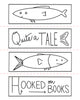 Black and white illustration with fish and playful text from Under the Sea Besties by Schiffer Publishing, Ltd., arranged in four panels—perfect for ocean-themed coloring books or papercraft projects.