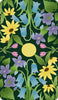 A vibrant illustration from The Liminal Woods Oracle by Schiffer Publishing, Ltd. features yellow daisies, bluebells, and lush blooms radiating around a yellow center on a dark green background, capturing the deck’s enchanted forest ambiance.