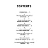 Table of contents for *Punk and New Wave Record Ads* by Schiffer Publishing, Ltd., listing topics like protopunk, ground zero punk, old punks, pub rock, selling UK bands, and anarchy—each with a page number. Bold text and artistic fonts evoke the raw energy of punk and new wave while highlighting the pivotal influence of graphic design in music. Dynamic layouts pay tribute to iconic promotional art used throughout the era.