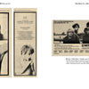 Two pages from Punk and New Wave Record Ads by Schiffer Publishing, Ltd. display vintage U2 advertisements for the album *Boy*, with bold graphic design elements: a black-and-white portrait of a boy, concert listings, band photos, and singles clippings—all laid out in a newspaper-inspired style that channels the punk and new wave promotional aesthetic.