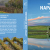 Back cover of the Vineyards of Napa Valley book jacket, featuring photography of rolling Napa Valley vineyards under a sunset sky, with descriptive text, author names, and a barcode.