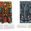 A spread from Alternative Movie Posters by Schiffer Publishing, Ltd. shows two vibrant posters: Iron Man in his suit on a throne, and a robotic figure inside a high-tech vertical structure, each with captions beneath.