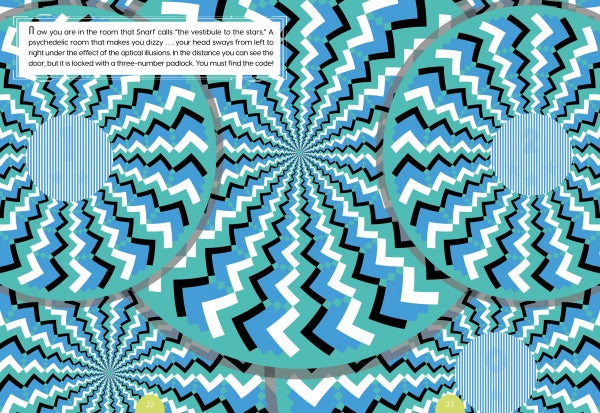 A blue and black circular design inspired by Escape Game Adventure: The Mad Hacker from Schiffer Publishing, Ltd.—ideal for boosting your problem-solving skills.
