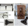 Yesterday's Farm Tools & Equipment by Schiffer Publishing, Ltd. features vintage metal tobacco lifters and a mounted press on wood, showcasing authentic American farm life tools displayed at the Landis Valley Museum.