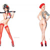 Channeling Robert Alvarado’s style, “Alvarado’s Pin-up Nudes, 2nd Edition” by Schiffer Publishing, Ltd. features women in classic pin-up poses—lingerie, heels, a firefighter helmet, red stockings, axe, back tattoo, and beret.