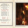 Two pages from Vampire Evolution by Schiffer Publishing, Ltd.: the left lists chapters and pages on vampire folklore; the right depicts a shadowy figure in a misty, dimly lit alley at night beneath a glowing streetlamp.