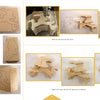 Step-by-step images in Caricatures in Motion by Schiffer Publishing, Ltd. guide you through cutting, carving, assembling, and shaping a wooden horse puzzle, from transferring patterns to the final puzzle.