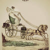 A vintage woman speeds in a horse-drawn carriage on an oracle card from The Art of Kipper Reading by Schiffer Publishing, Ltd., featuring the number 9 atop and "A Change" at the bottom.