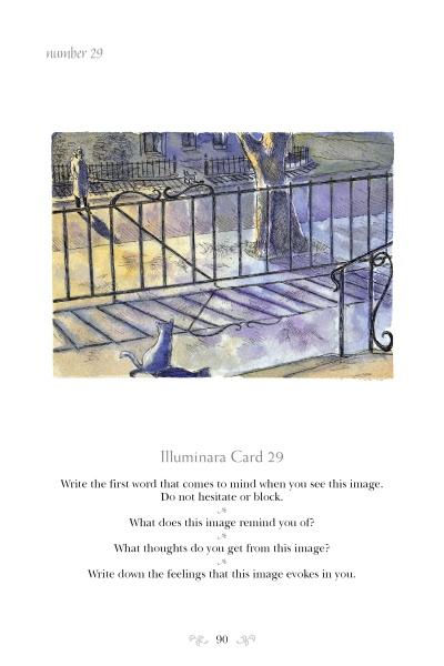 A watercolor illustration adorns the Illuminara Intuitive Journal with Cards by Schiffer Publishing, Ltd., showing a cat by a gate, inviting spiritual insight and reflection as you journal intuitively.