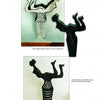 Two photos show a metal sculpture for Sculpting Cane Handles by Schiffer Publishing, Ltd. The top photo presents the cut-out acrobat shape, while the bottom highlights chalk lines like those used in cane making or wood carving.