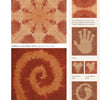 A page from Schiffer Publishing’s "Advanced Veneering and Alternative Techniques" displays labeled wood veneer patterns—radial sunburst, spiral, hand, symmetrical and asymmetrical hearts, yin-yang—plus a veneering guide for curved sections.