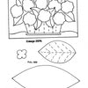 Hooked Rugs & Wool Applique by Schiffer Publishing, Ltd. features line drawings of hydrangea flowers in a vase, plus four-petal flower, leaf with stitch lines, and large leaf patterns. Instructions advise enlarging by 200%. Perfect for wool applique projects.