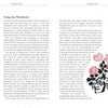 Two introduction pages from the "Feng Shui" workbook by Schiffer Publishing, Ltd. are displayed. The left page gives usage tips; the right continues with instructions and a black-and-white illustration of potted flowers and butterflies.