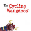 Illustration of a smiling yak in a blue and yellow jersey with "The Cycling Wangdoos" above. Published by Schiffer Publishing, Ltd., this is ideal for children’s books and includes a note on pronunciation at the bottom.