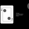 A playing card from The High Deck by Schiffer Publishing, Ltd. with the letter S and two black dots is shown on a black background. To the right, white text reads: The Sinner in the House of the Sun tests the vulnerability of others.