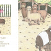 At a lively petting zoo, a playful goat steals a visitor’s map as others watch, inspiring the charming children’s book "Dexter the Very Good Goat" from Schiffer Publishing, Ltd.