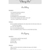 A recipe page from Folklore and Food by Schiffer Publishing, Ltd., inspired by Southern tradition, lists ingredients and directions for cherry pie filling and topping, with a vintage pie illustration featured at the top.