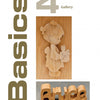 Schiffer Publishing, Ltd.’s Scroll Saw Basics features scroll saw art: a carved girl with a flower and a wooden “Bruce” sculpture. The art appears on page 45, shown in the bottom right corner.