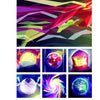 A collage of seven vibrant, abstract geometric illustrations from ARTtitude by Schiffer Publishing, Ltd., featuring an astronaut, planets, swirling shapes, and cosmic patterns on white. Page 116 is shown in the bottom left corner.