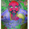 Studying Horiyoshi III by Schiffer Publishing, Ltd. features colorful Japanese tattoo art—a fierce, red-faced man with black beard and gold earrings amid vibrant plants, animals, and swirling purple water—celebrating classic Horiyoshi III style.
