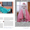 The left page features two women in formal gowns; the right displays a sparkly Sondra Celli Gypsy dress, shoes, gloves, and helmet. From Bling! by Schiffer Publishing, Ltd.