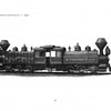 Black and white image of a classic Baldwin Locomotive, featured in "Baldwin Locomotives" by Schiffer Publishing, Ltd.—shown in profile with two large smokestacks and intricate machinery, exemplifying early steam engines.