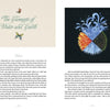 Two pages from "The Empath's Quest" by Schiffer Publishing, Ltd. The left page, “The Elements of Water and Earth,” features butterflies and text on water’s empathy. The right shows four elements in a circle with text on destiny below.