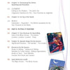 The table of contents page for "Tarot for the Fiction Writer" by Schiffer Publishing, Ltd. lists chapters with page numbers and features two colorful tarot card illustrations, ideal for sparking story ideas and inspiring fiction writers.