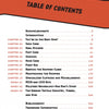 The table of contents for Ruhetag, The Day to Day Life of the German Soldier in WWII by Schiffer Publishing, Ltd. lists chapters on daily life, army basics, hygiene, first aid, uniform care, and more with bold red headings and a B&W photo at the top.