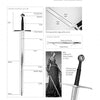 A diagram of a longsword with labeled parts, edge close-up, historic woman swordfighter illustration, and nodal point details—ideal for those studying Sword Fighting by Schiffer Publishing, Ltd.