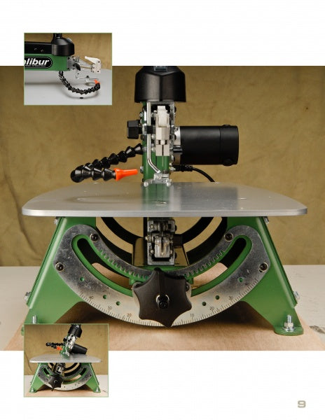 The book "Scroll Saw Basics" by Schiffer Publishing, Ltd. is perfect for crafting wooden puzzles and scroll saw art, with insets highlighting key techniques, tool adjustments, and dust control tips.