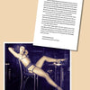 A sepia photo of burlesque star Patti Waggin in lingerie and fishnets poses on a chair. Above is a fan letter dated Sept. 21, 1982. From "Fan Letters To A Stripper" by Schiffer Publishing, Ltd.
