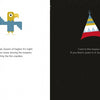 On a white background, a stylized blue and yellow eagle stands above text. On black, a colorful teepee sits with seek-and-find text—test your observation and memory skills in "Where Is My House?" from Schiffer Publishing, Ltd.