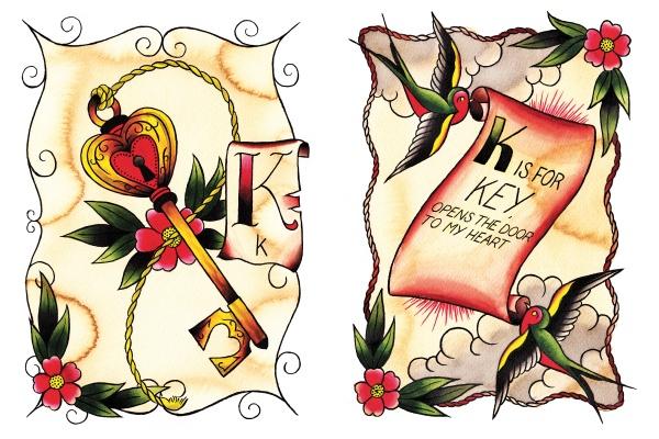 A is for Anchor by Schiffer Publishing, Ltd.: vintage-style tattoo art featuring a classic anchor and a scroll reading A is for Anchor, inspired by illustrated alphabets and traditional tattoo designs.